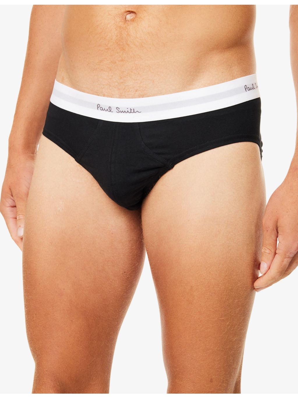 Branded-Waistband Pack of Three Cotton-Jersey Briefs - 4
