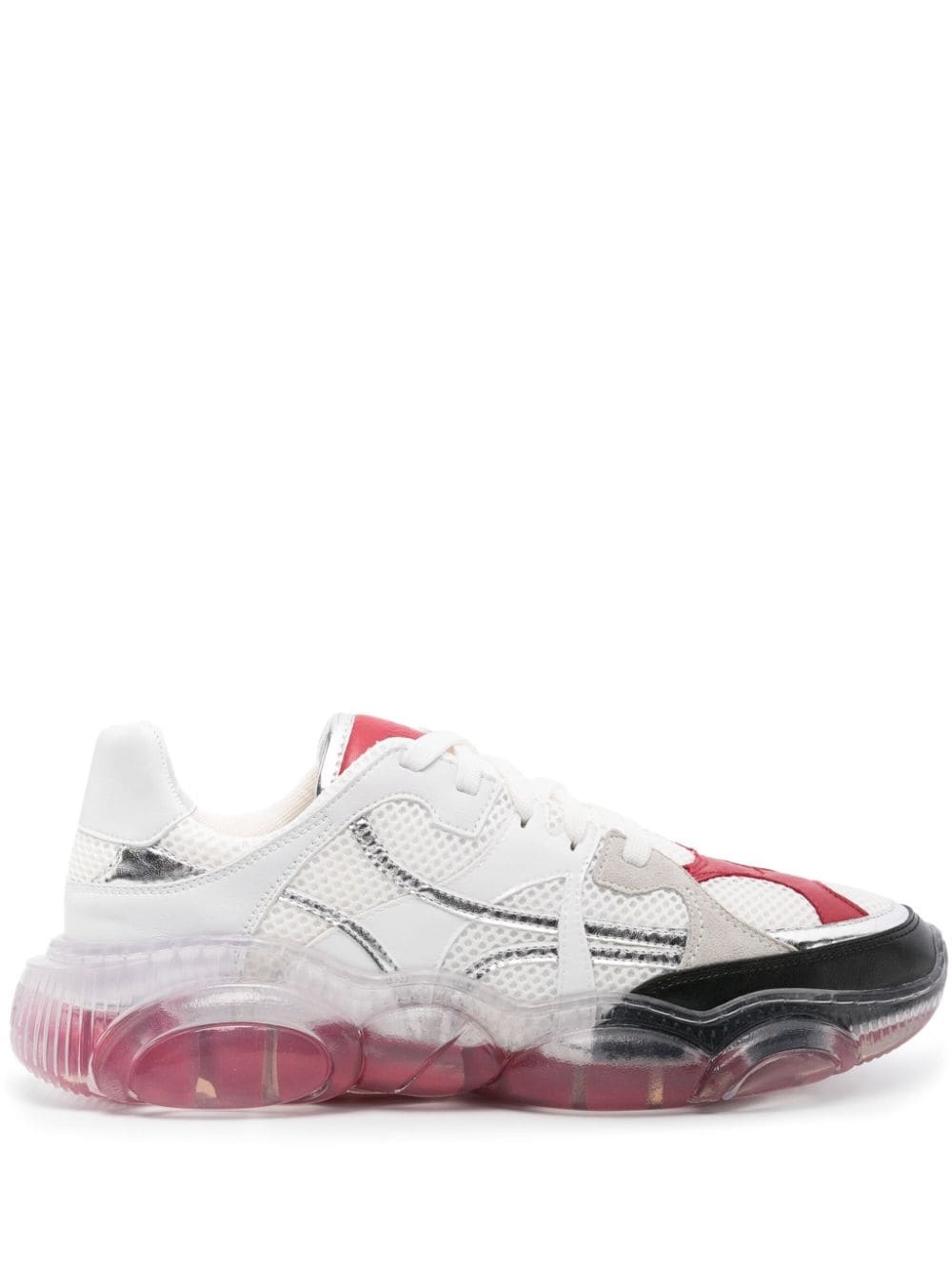 transparent-sole mesh sneakers - 1