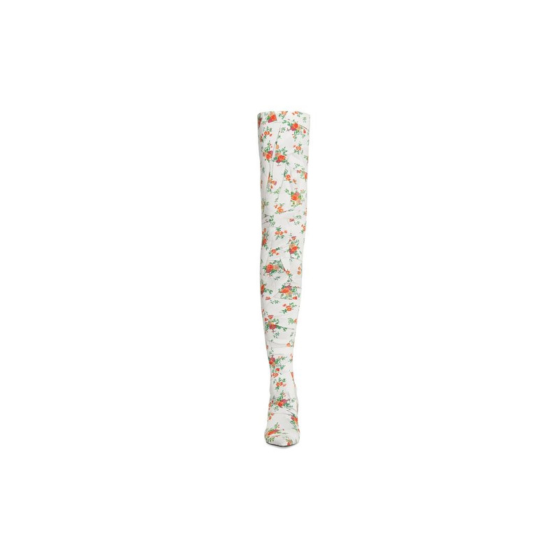 knife 110mm over-the-knee boot paper crush floral printed 3