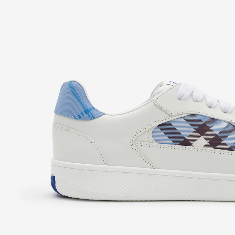 Leather and Check Terrace Sneakers​ 6