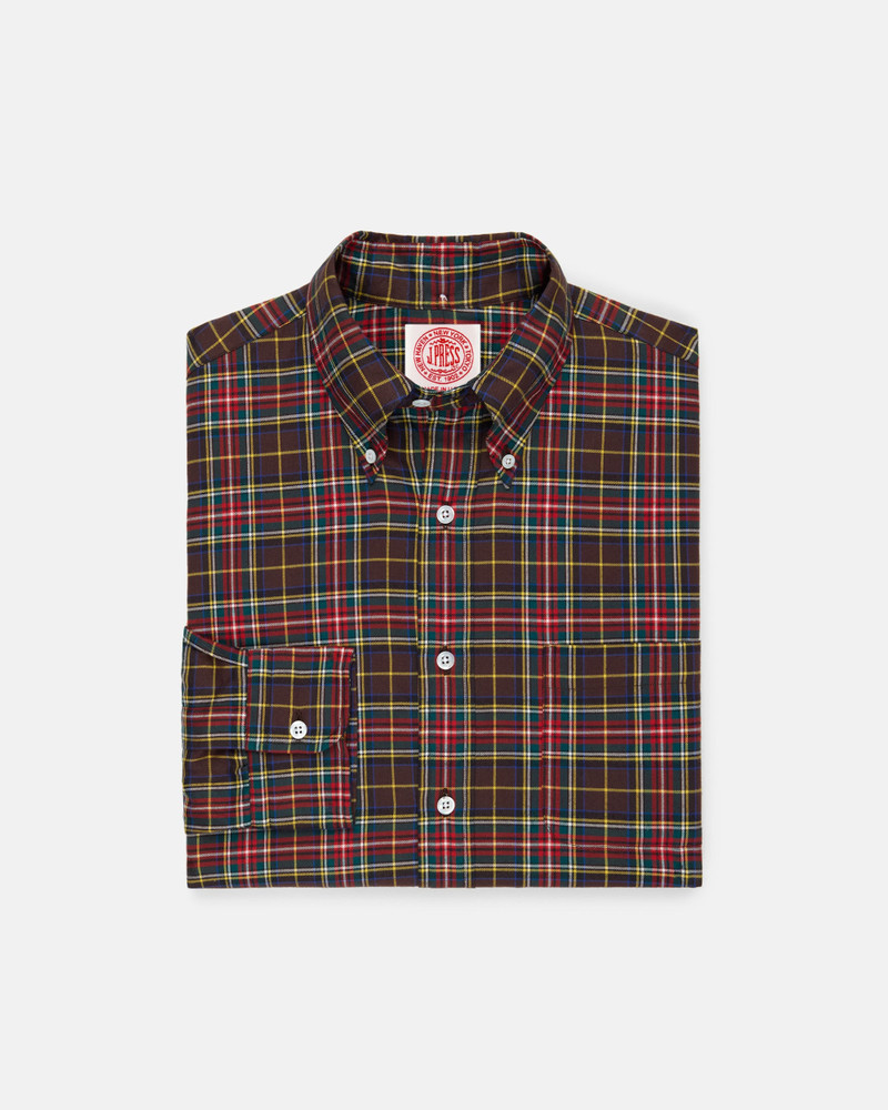 MADE-IN-USA BLACK STEWART TARTAN FLANNEL SPORT SHIRT - CLASSIC FIT 1