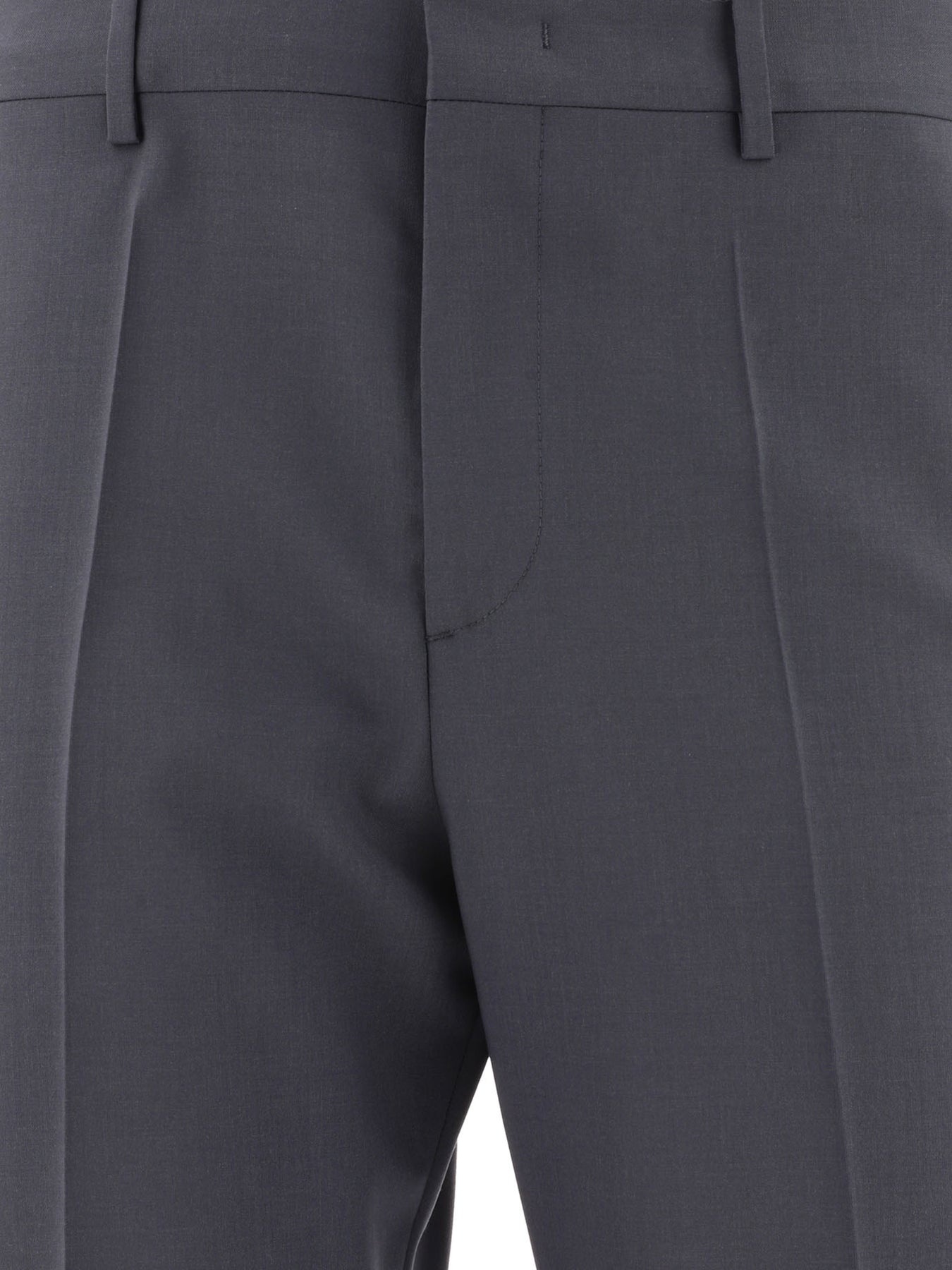 Wool Tailored Trousers Grey - 3