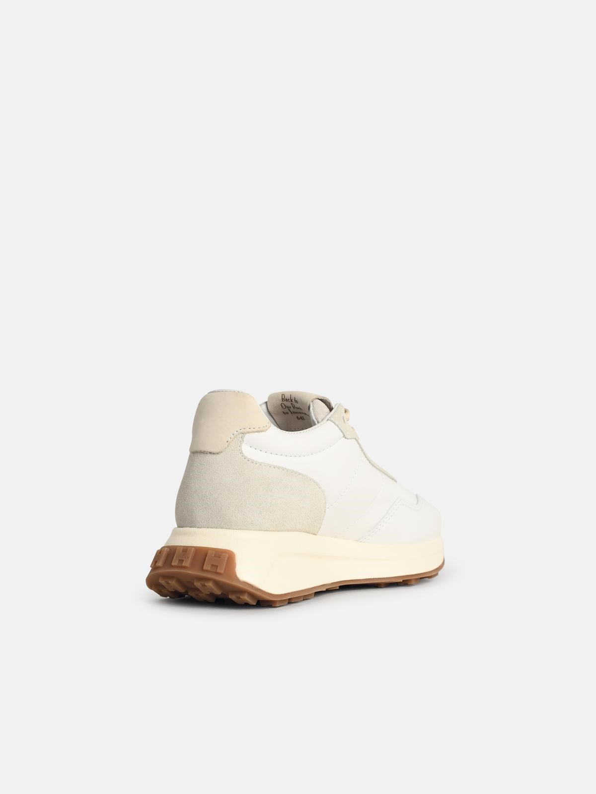 'H641' WHITE LEATHER SNEAKERS - 3
