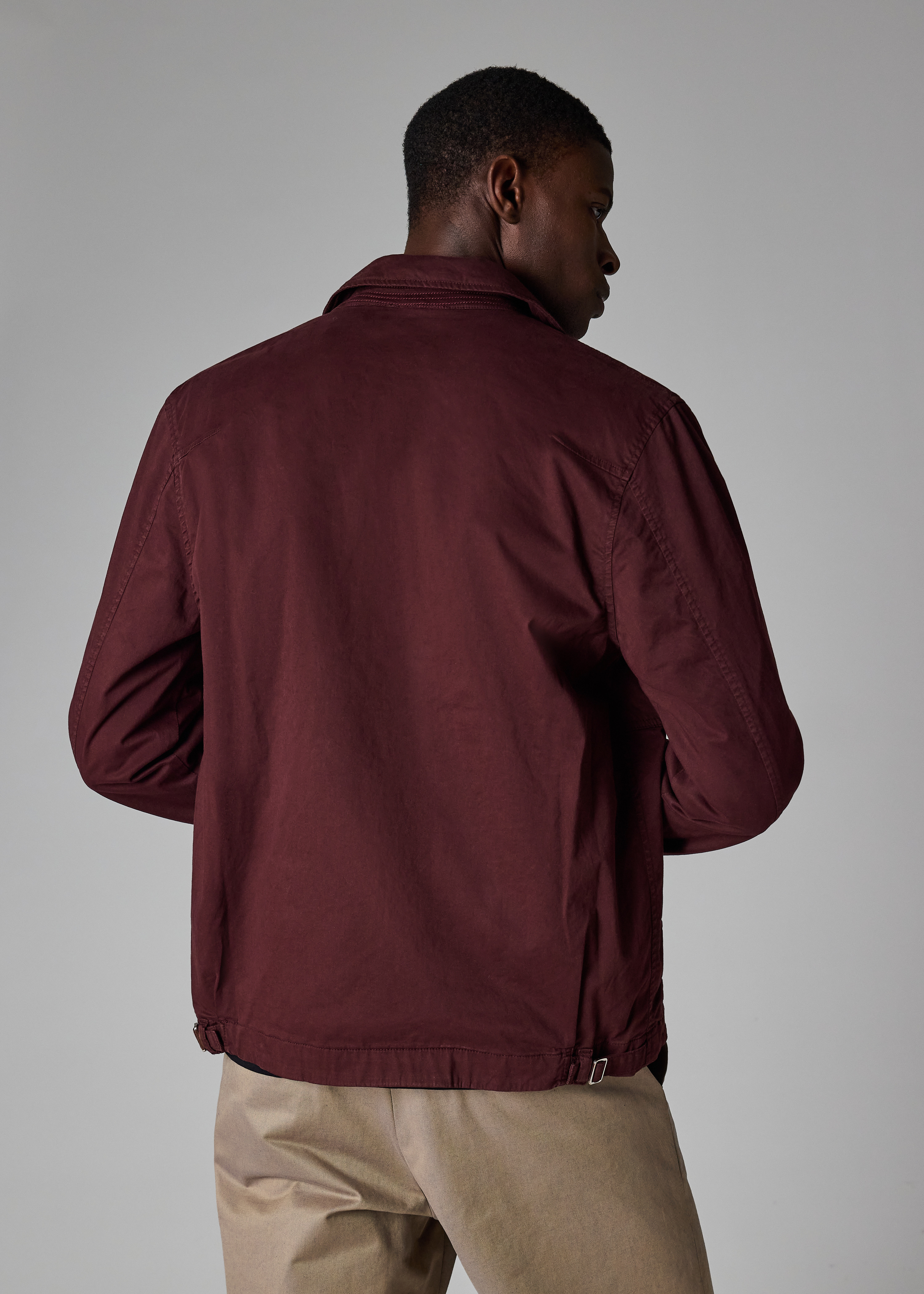 Burgundy Garment Dyed Stretch-Cotton Overshirt - 10