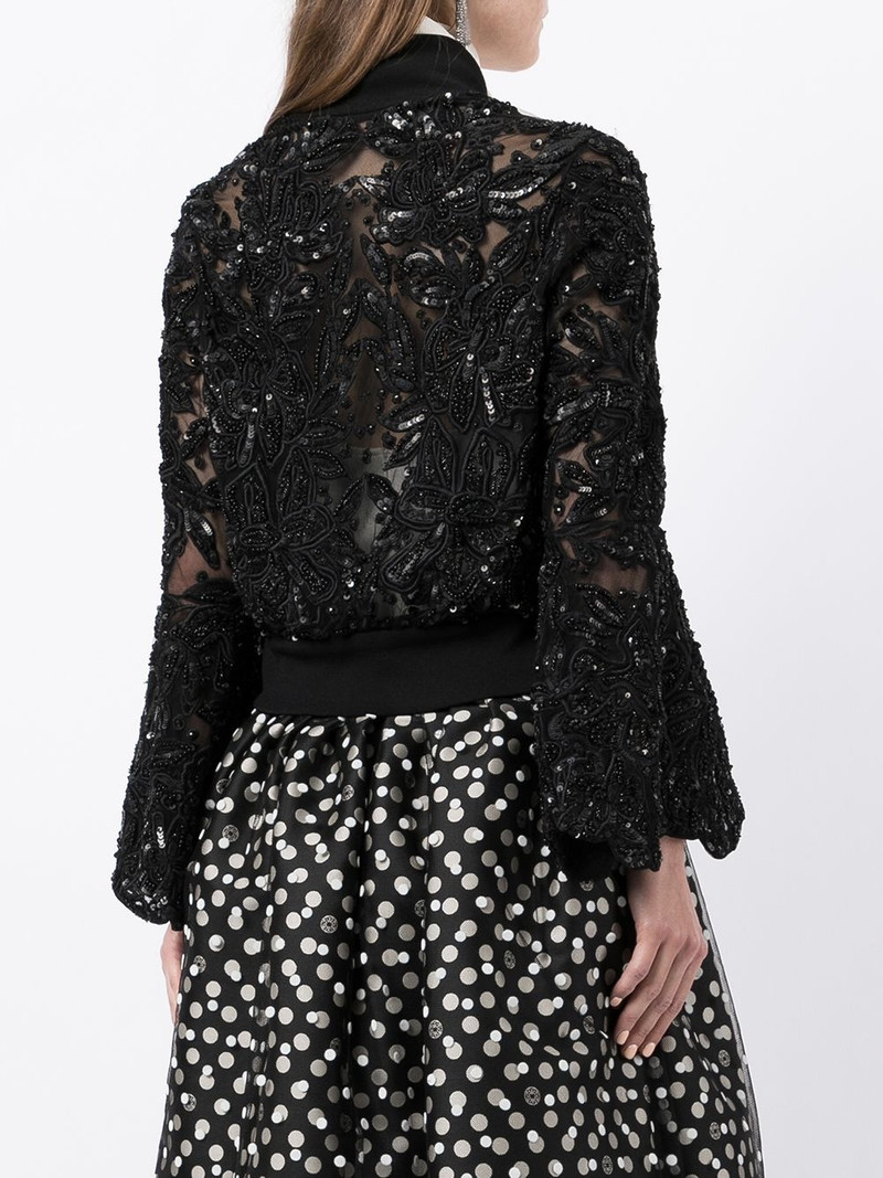 sequin-embellished bell-sleeve jacket 4