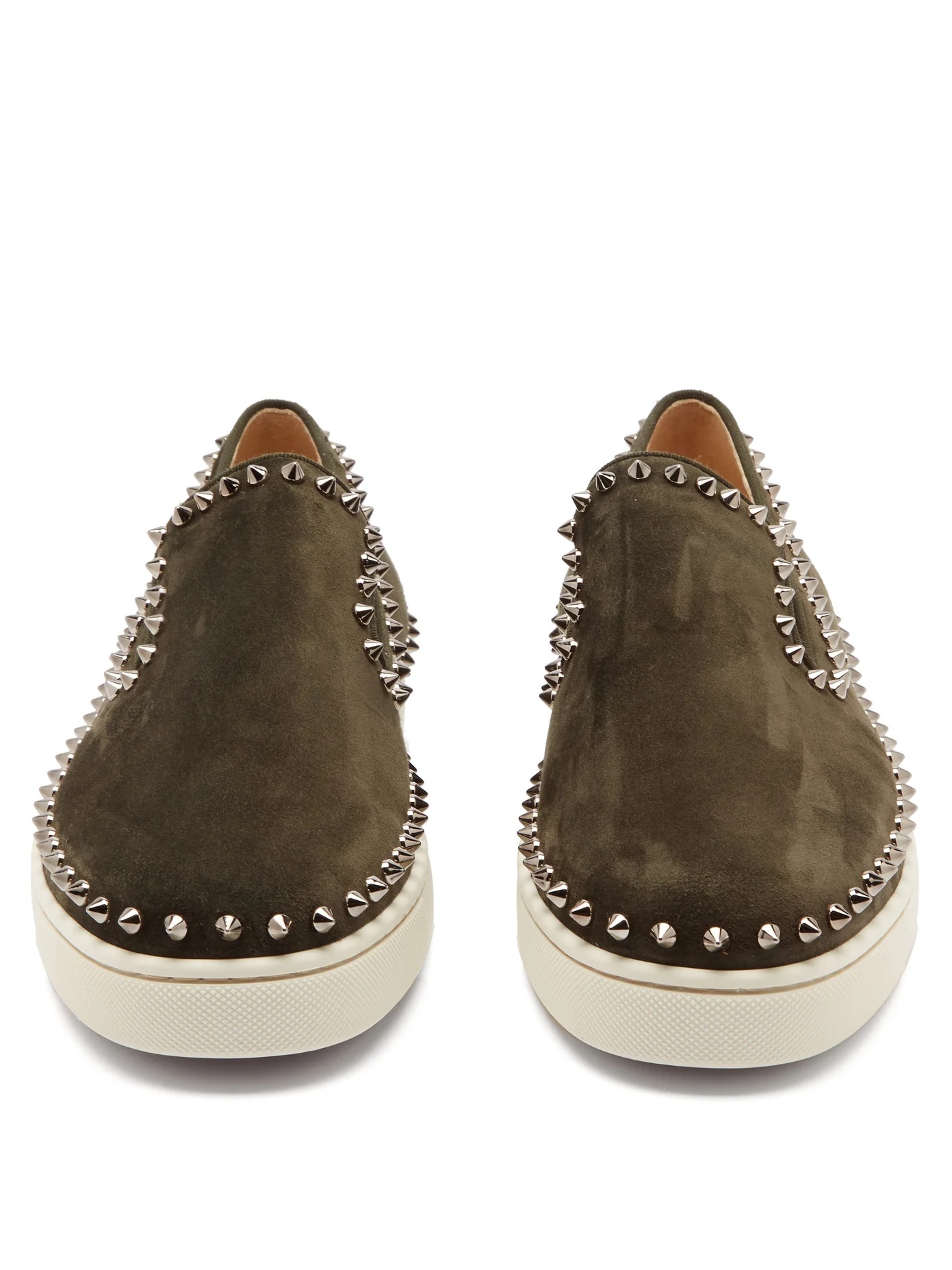 Pik Boat spike-embellished slip-on suede trainers - 5