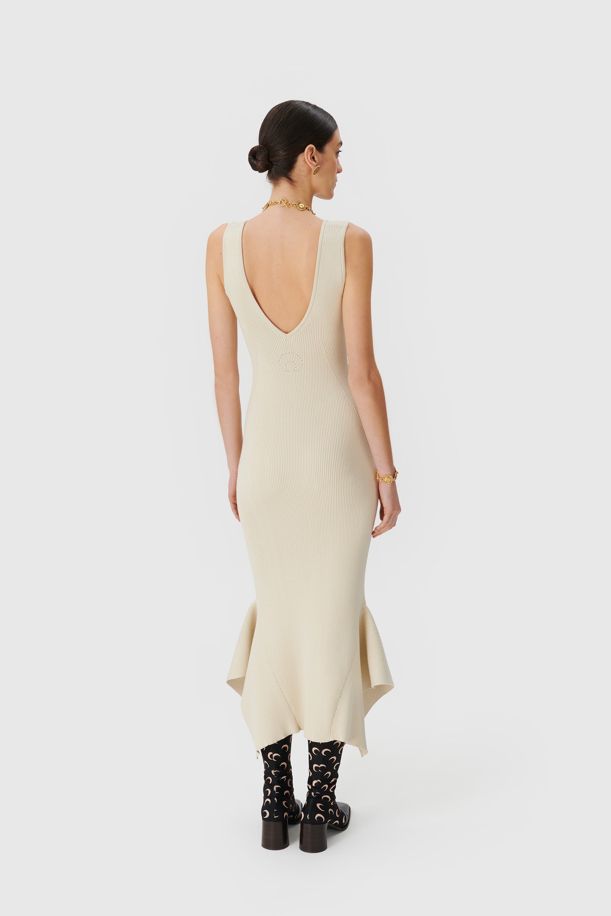 Rib Knit Flared Dress - 3