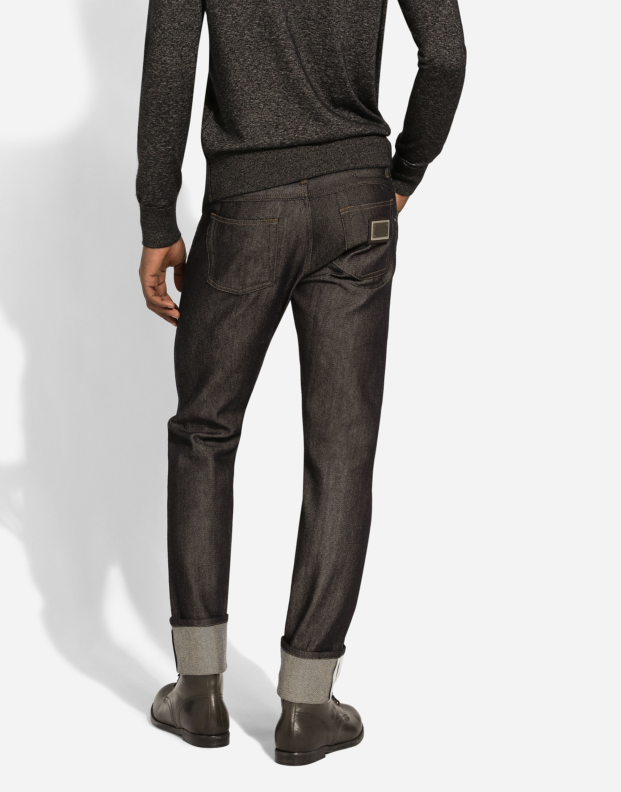 Regular-fit blue denim jeans - 4