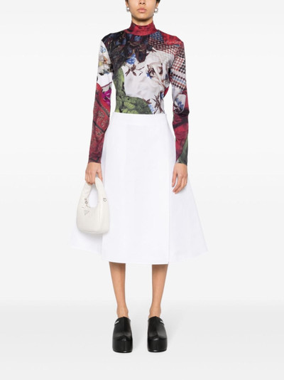 Marni pleat-detail cotton midi skirt outlook