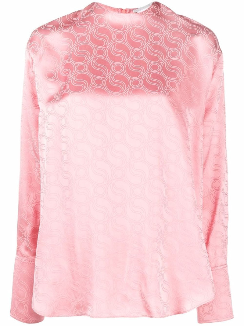geometric pattern long-sleeved blouse 1