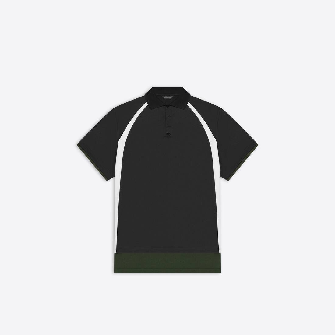 Men's Layered Sport Polo in Black/dark Green - 1