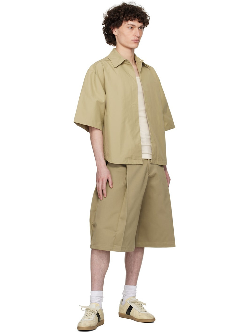 Seventh Beige Bermuda Pleat Shorts outlook