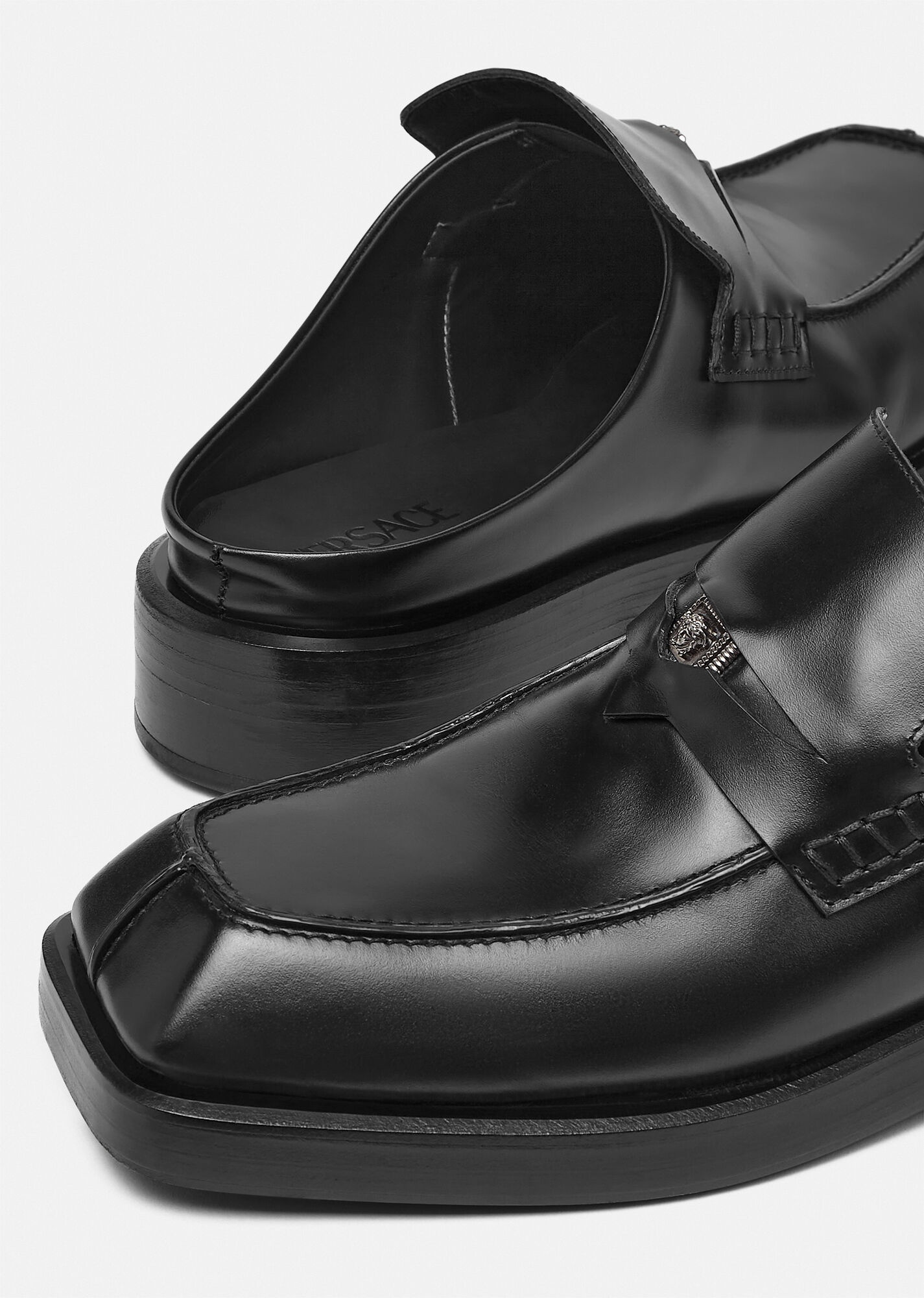 Squared Loafer Mules - 4