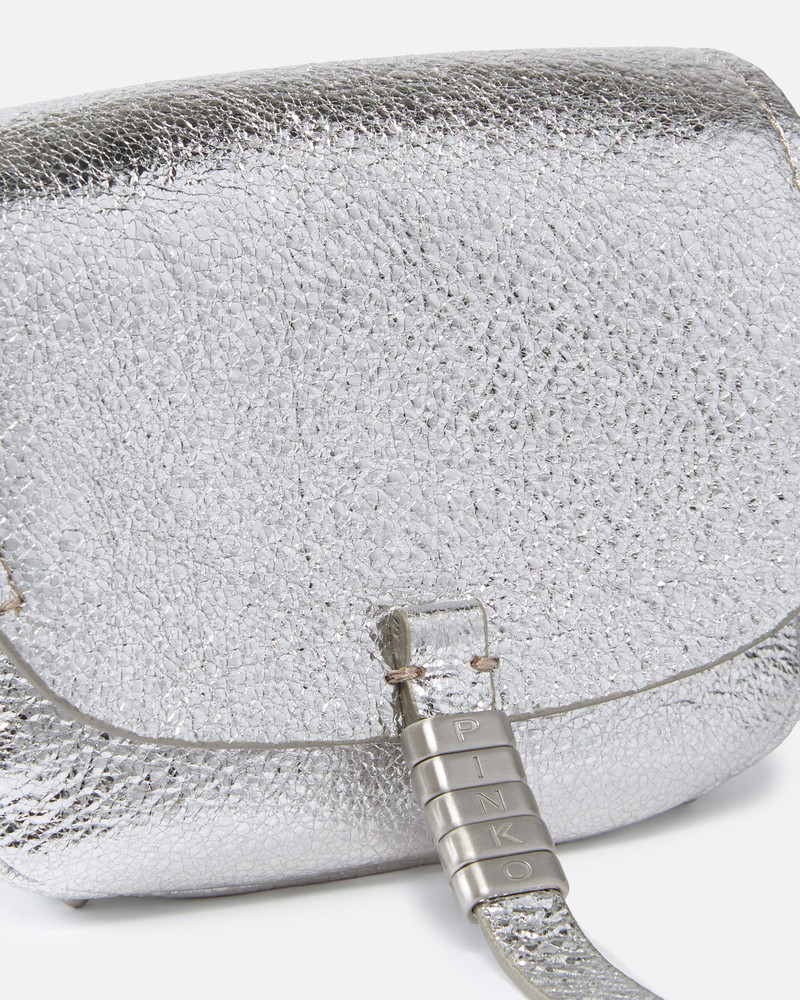 CROSSBODY MICRO SADDLE BAG IN LAMINATED LEATHER 3