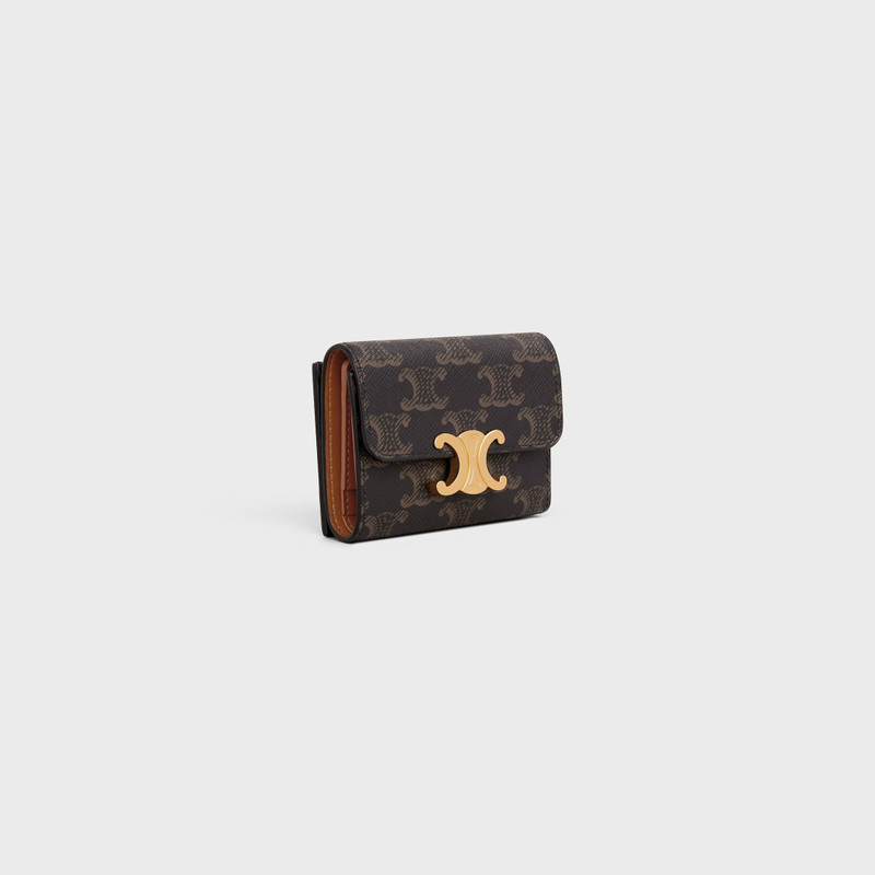 CELINE COMPACT WALLET WITH COIN TRIOMPHE in triomphe canvas outlook