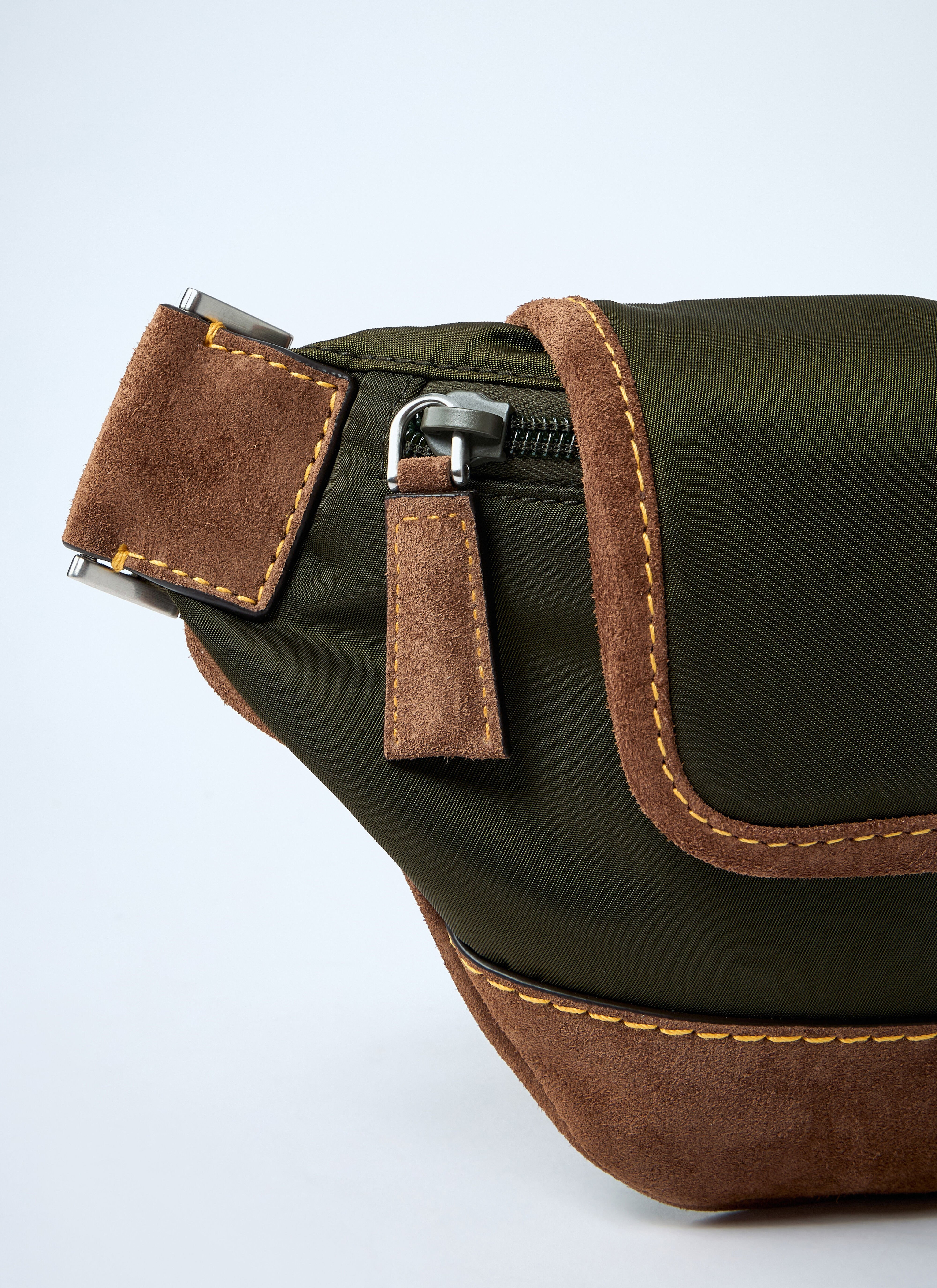 Re-Nylon And Suede Belt Bag - 5