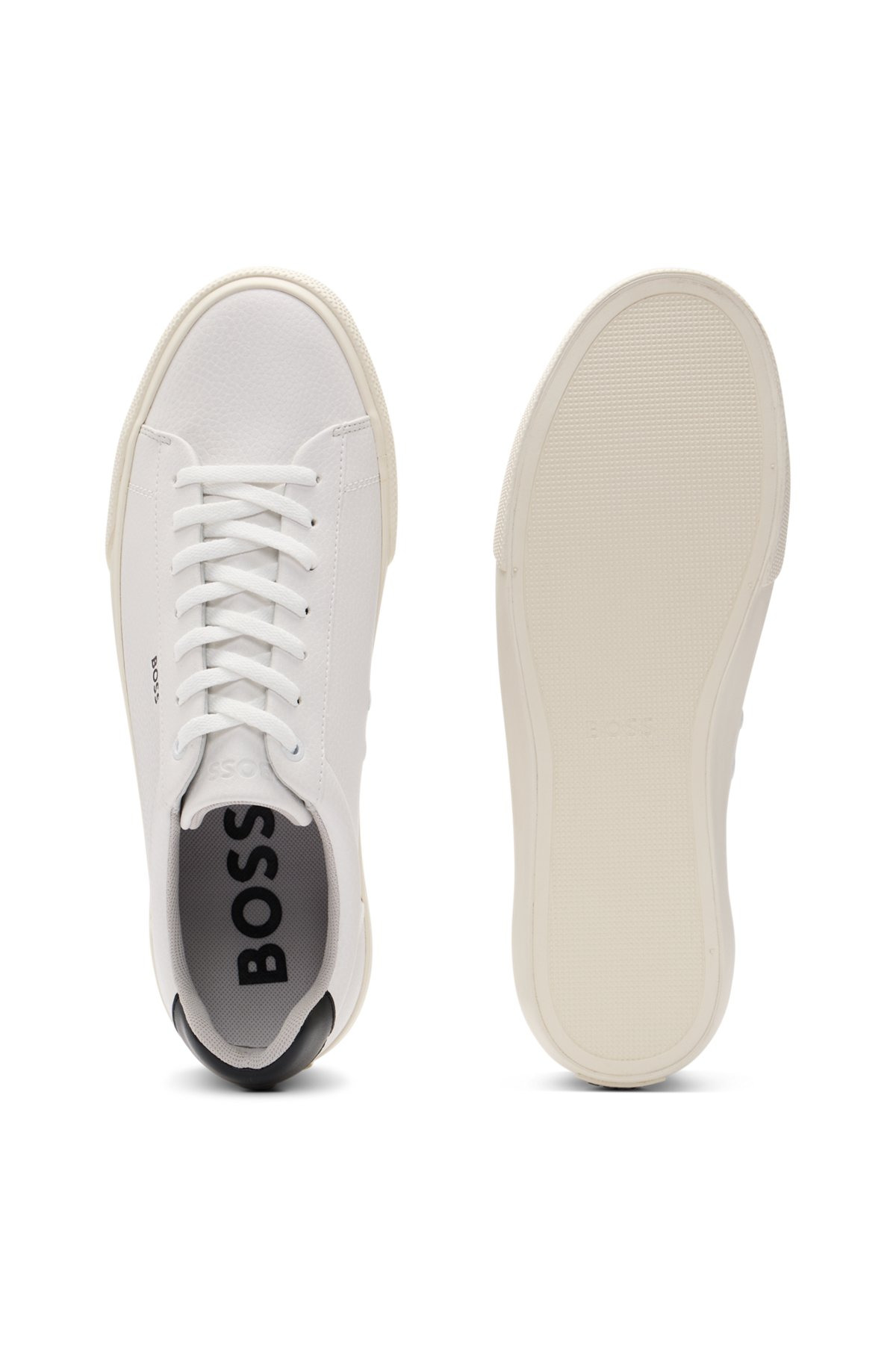 FAUX-LEATHER TRAINERS WITH CONTRAST BACKTAB - 4