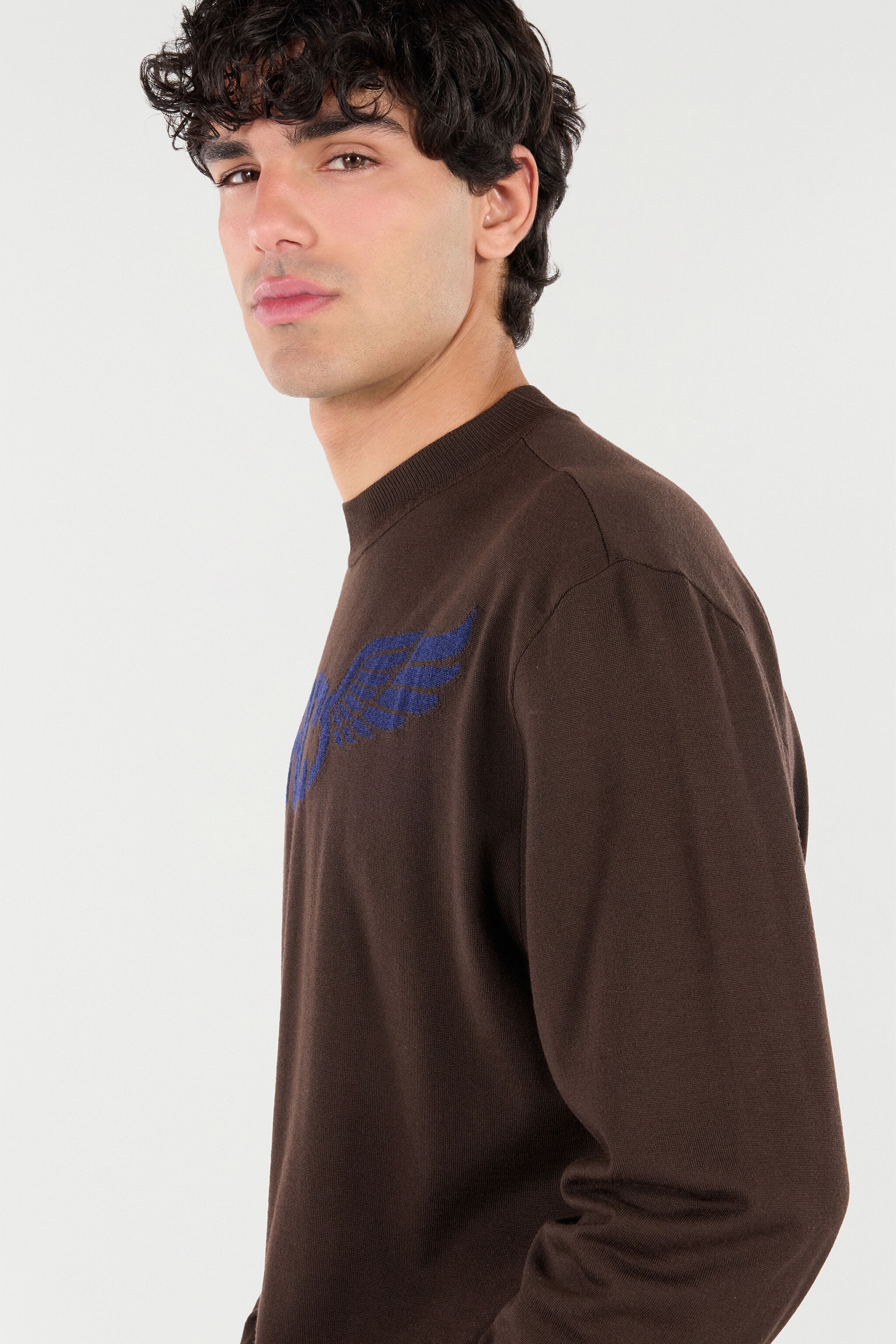 Wool Sweater With Winged Logo - 5