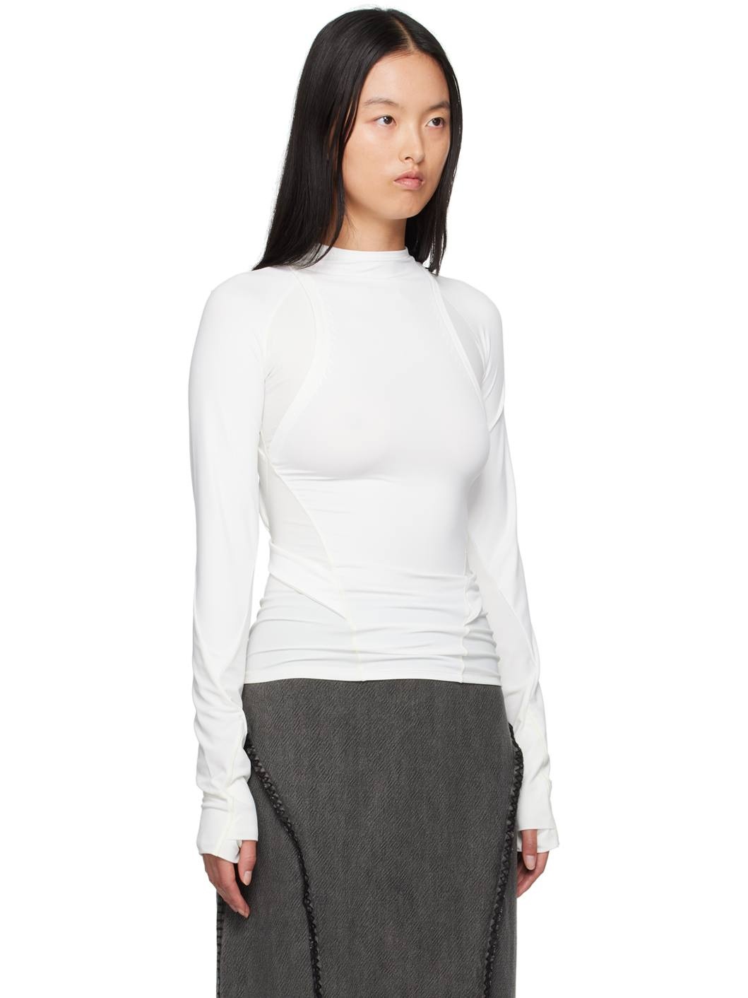 White Track Long Sleeve T-Shirt - 2