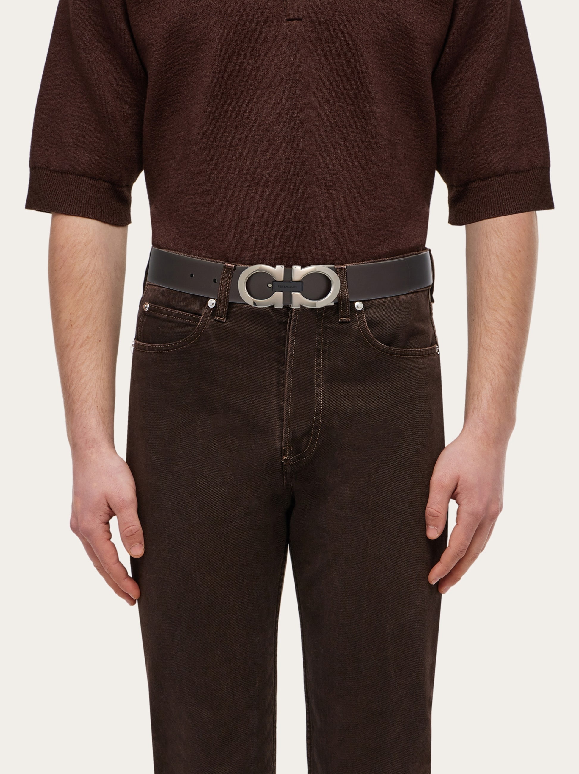 Reversible and adjustable Gancini belt - 4
