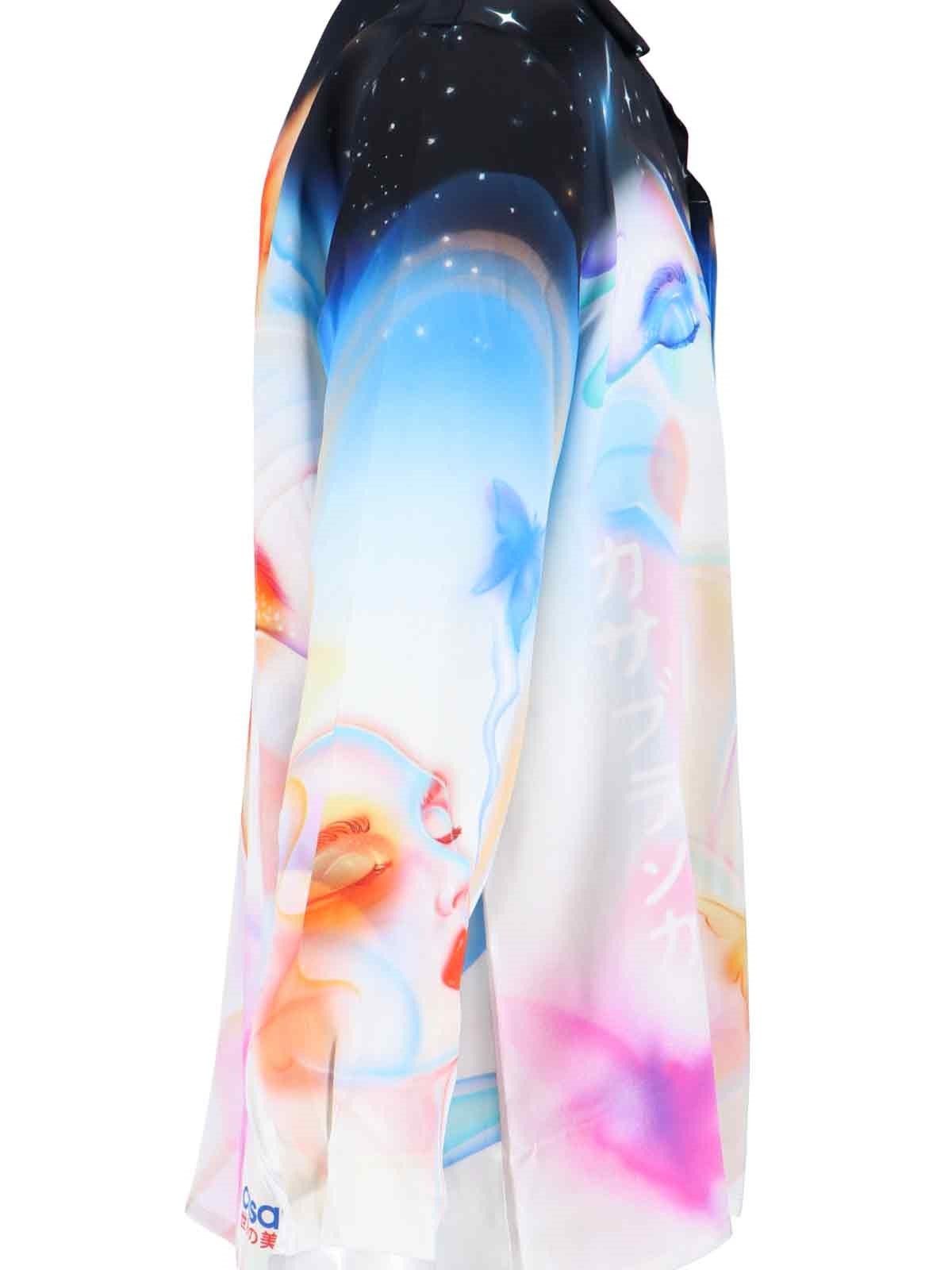 SILK SHIRT WITH LIGHT BLUE PRINT - 3