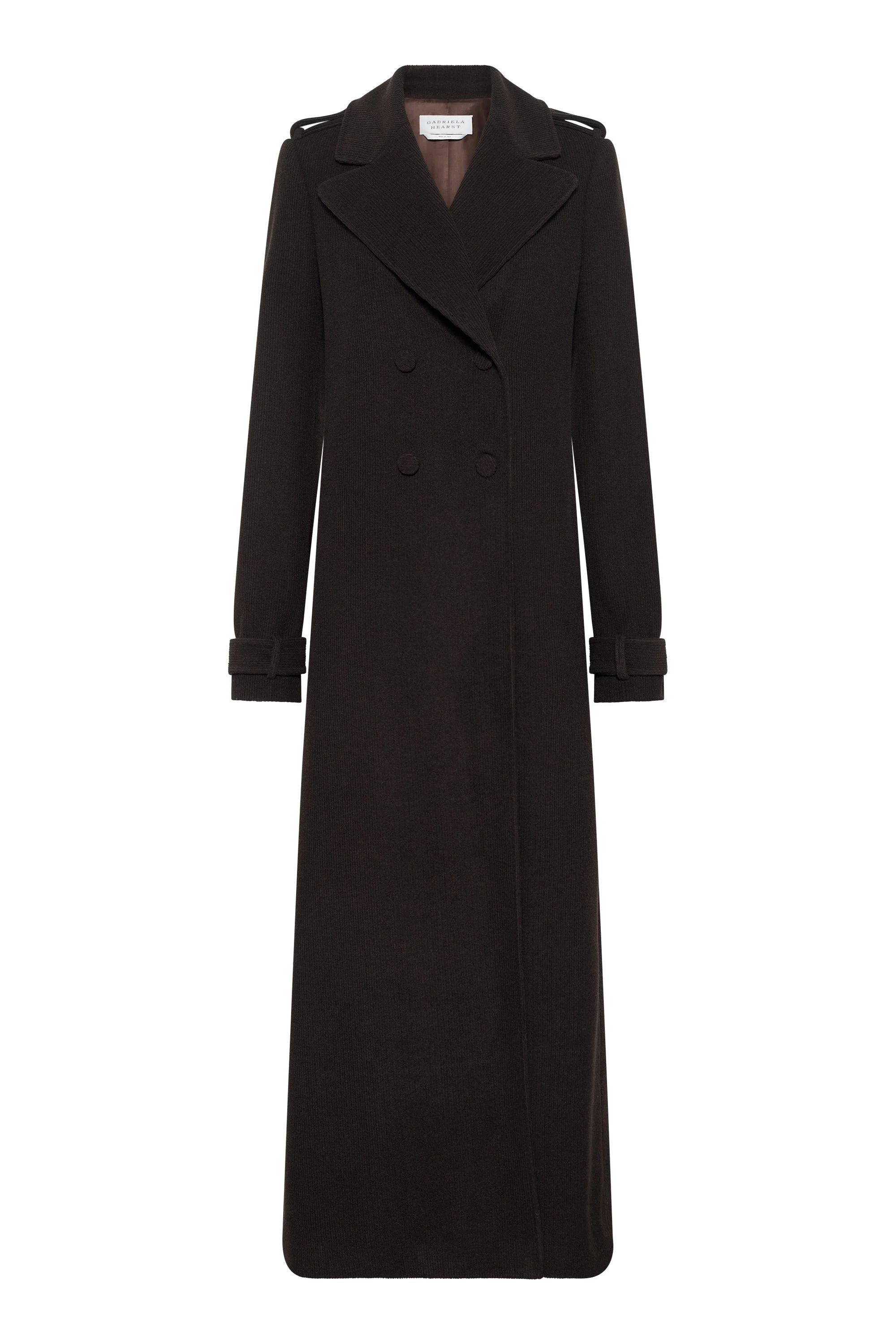 Houstt Trench Coat in Chocolate Cashmere Corduroy - 1