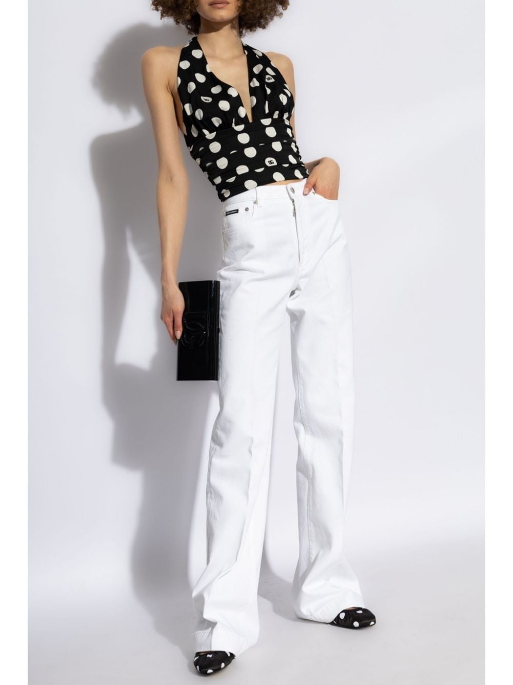 flared denim trousers - 2