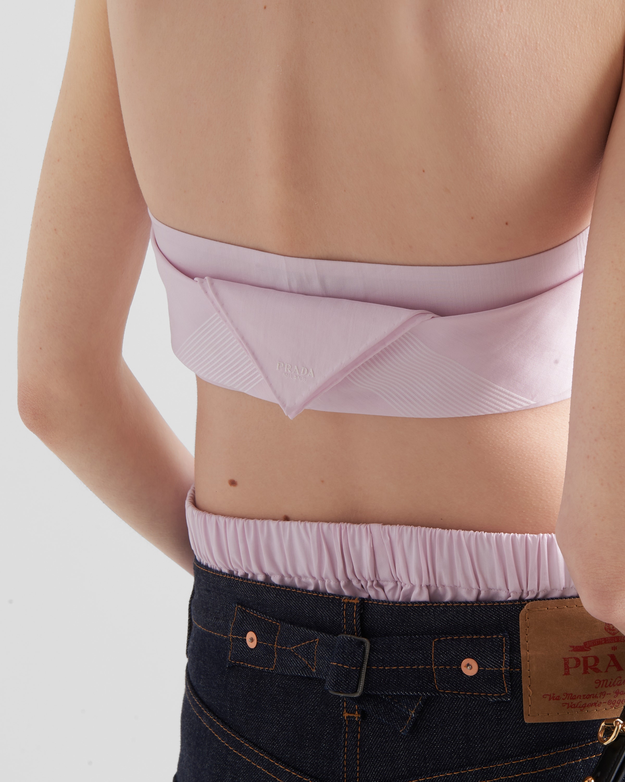 Checked cotton bandeau top - 4