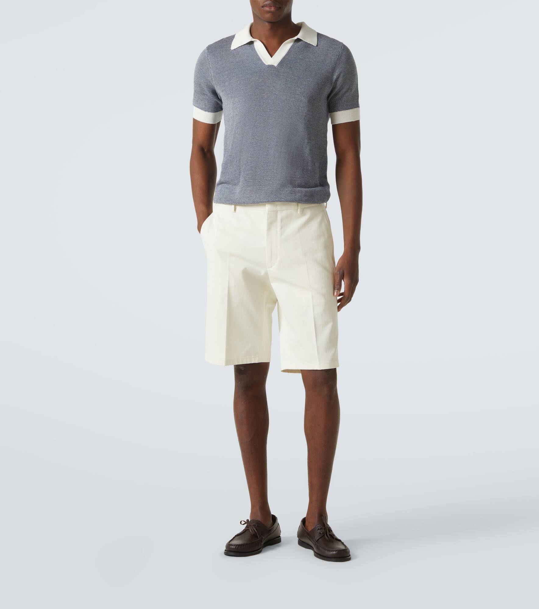 Cotton and linen polo shirt - 2