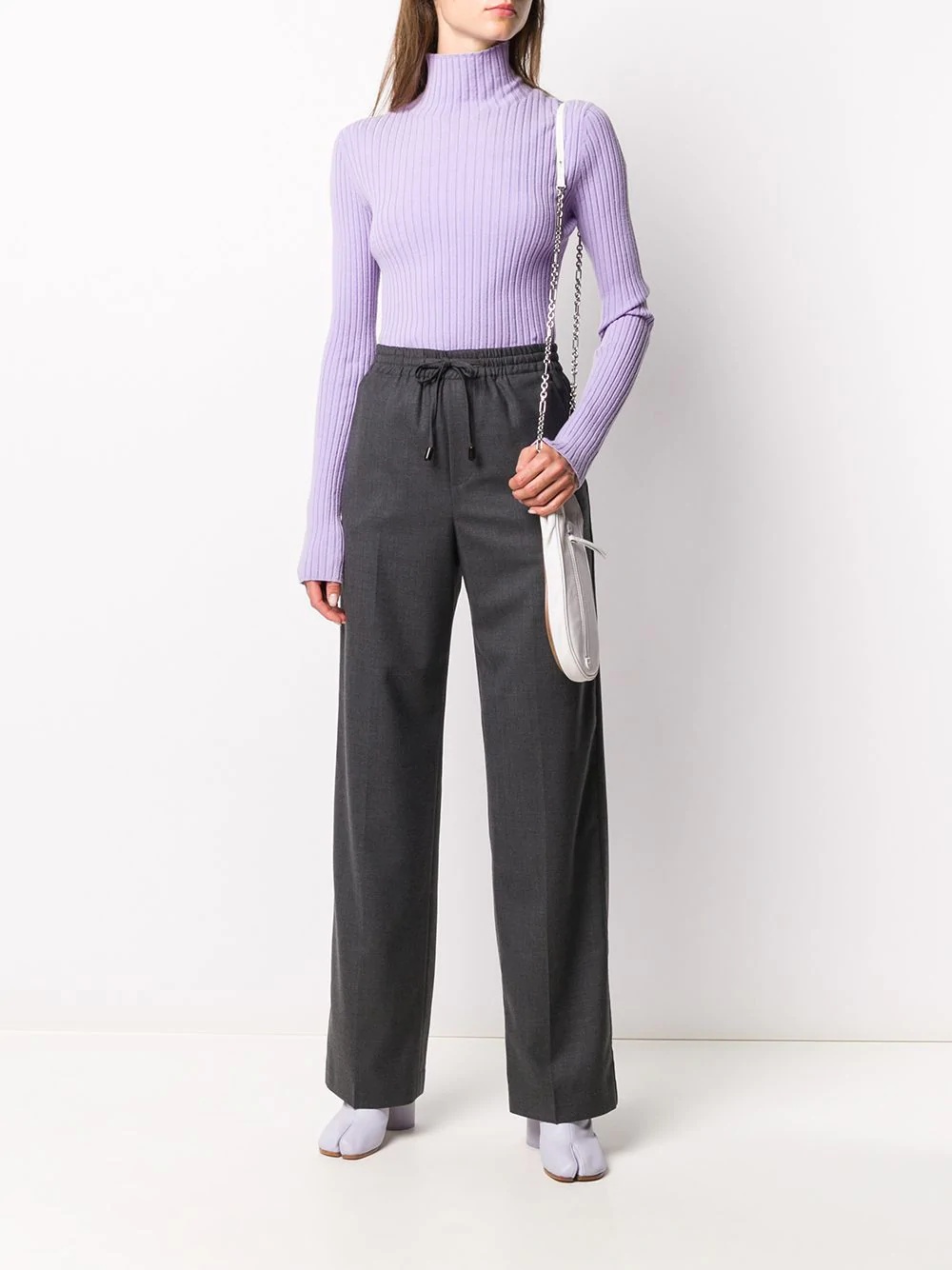 tie-waist wool trousers - 2