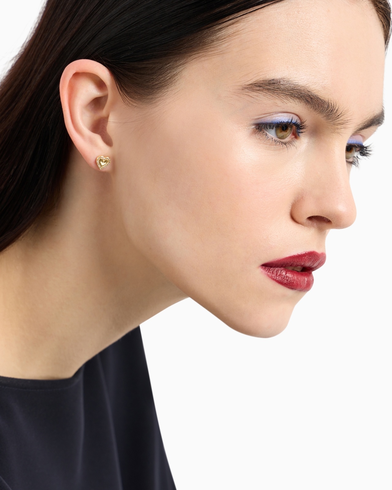 GOLD-TONE BRASS STUD EARRINGS - 2