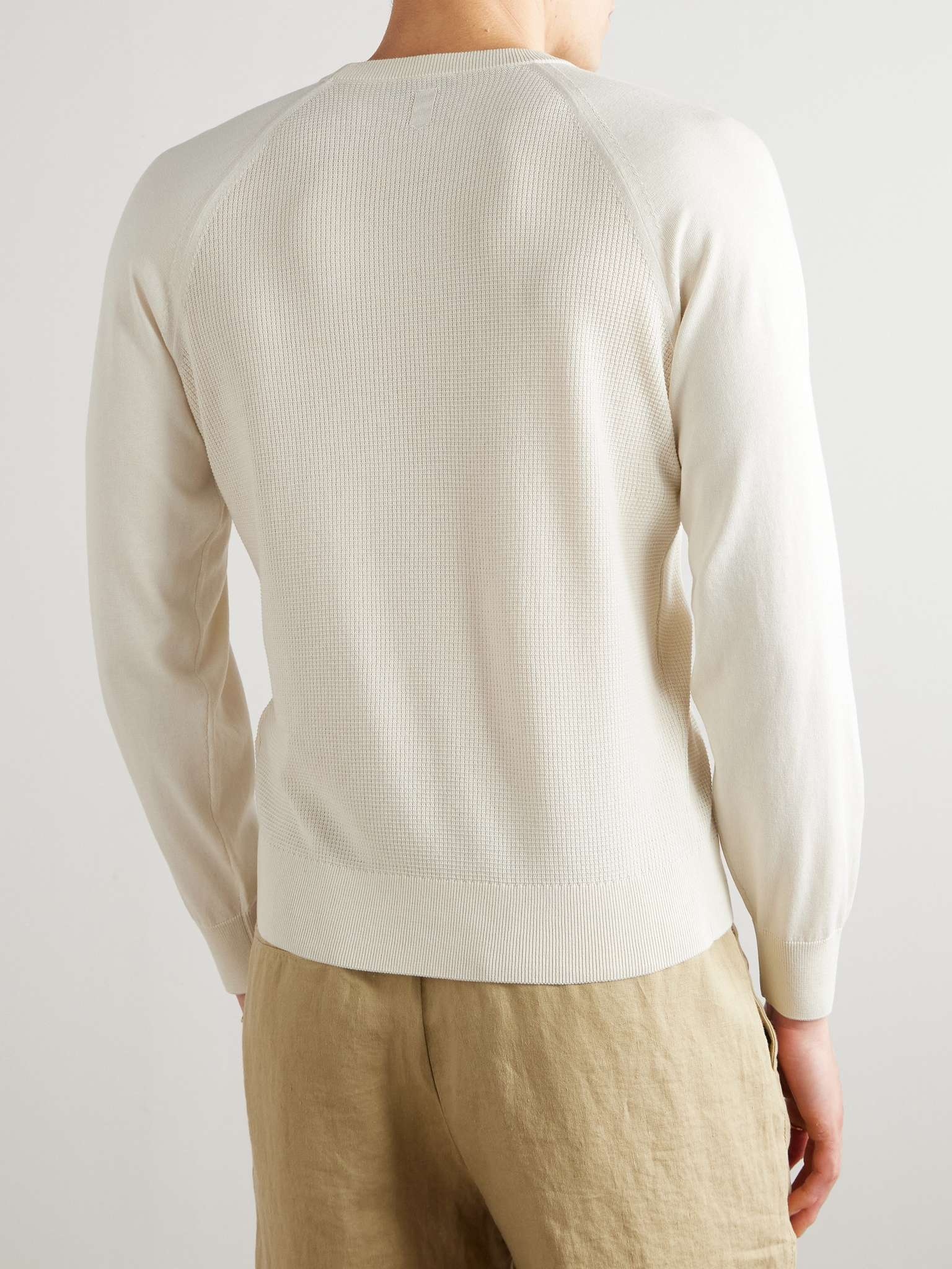 Waffle-Knit Cotton and Silk-Blend Sweatshirt - 4