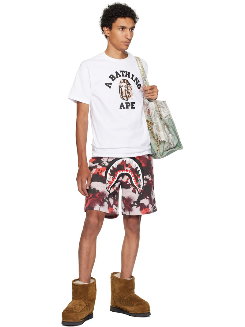 A BATHING APE® White Trial Camo College T-shirt outlook