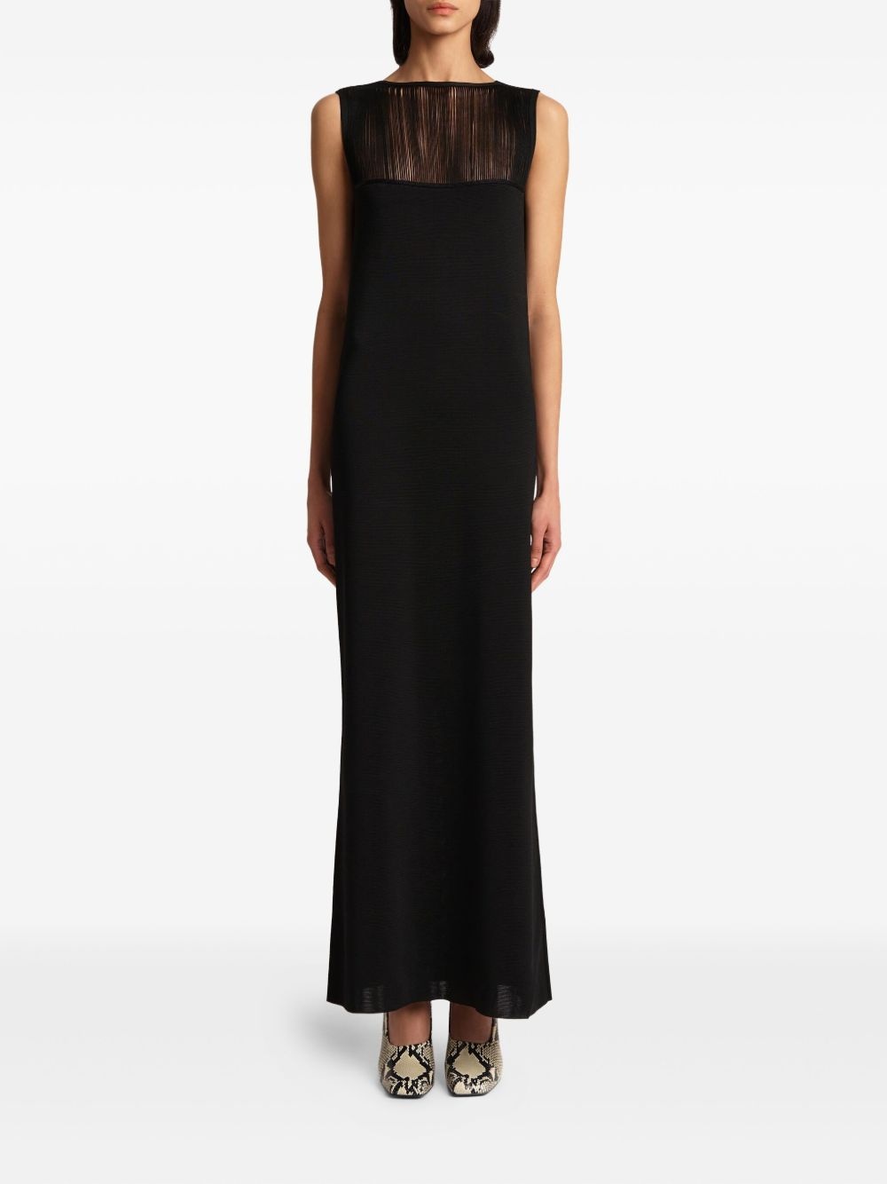 sheer-panel maxi dress - 2