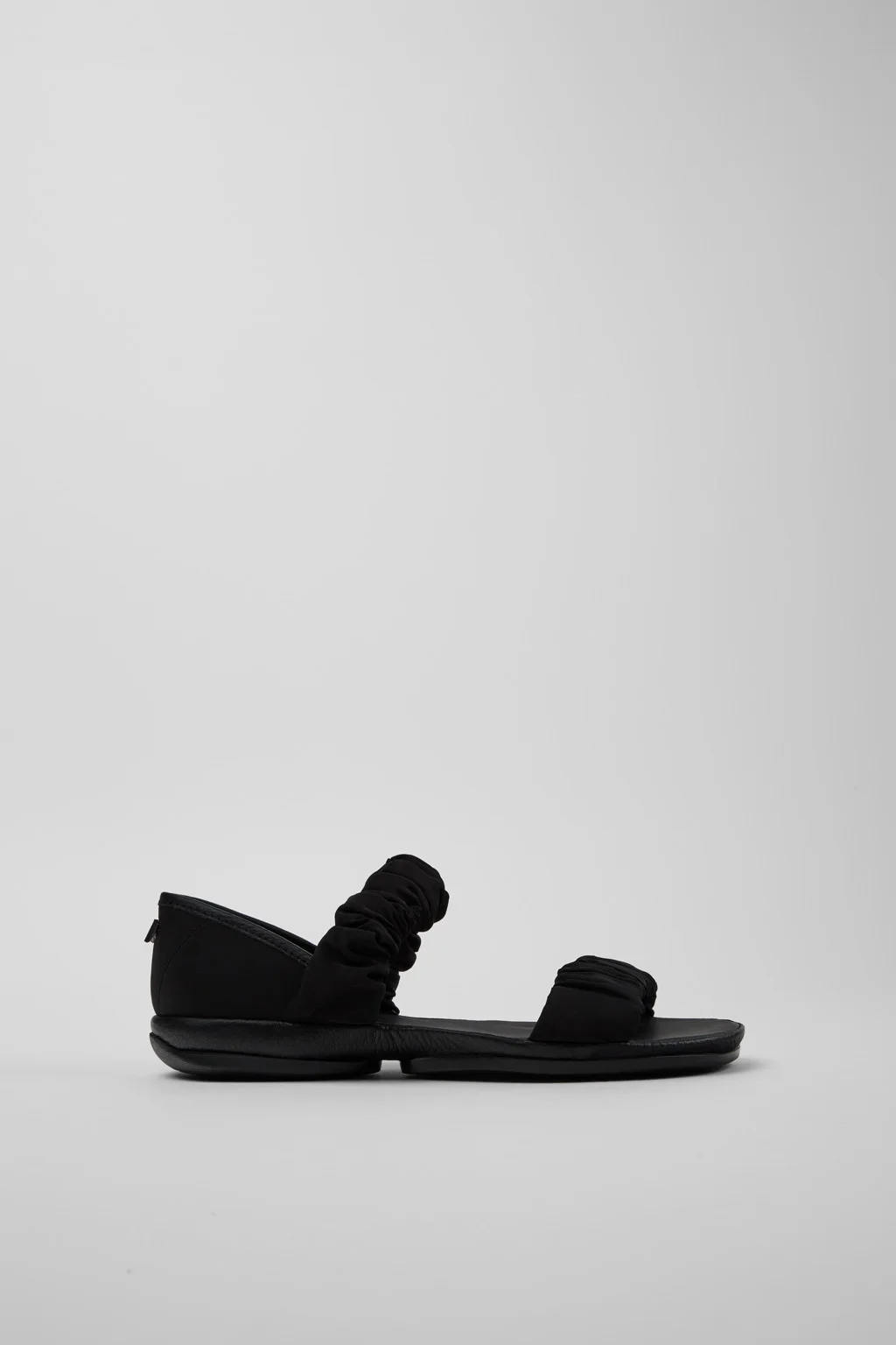 Right Black Recycled PET and Leather Sandals for Women. - 1