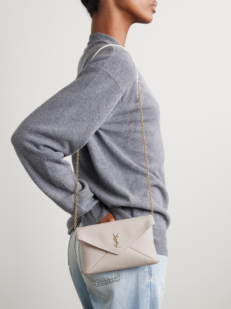 SAINT LAURENT Cassandre Mini Textured-leather Shoulder Bag outlook