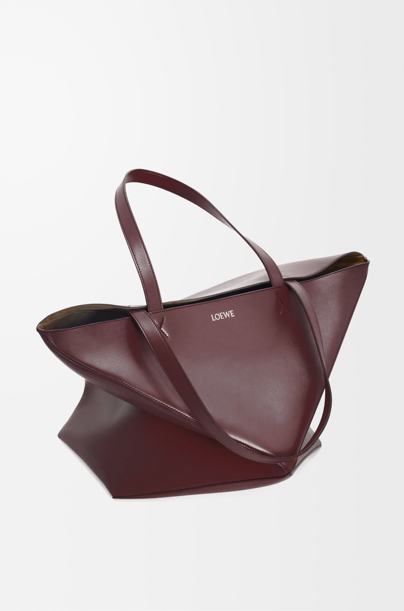 XL Puzzle Fold Tote in shiny calfskin 5