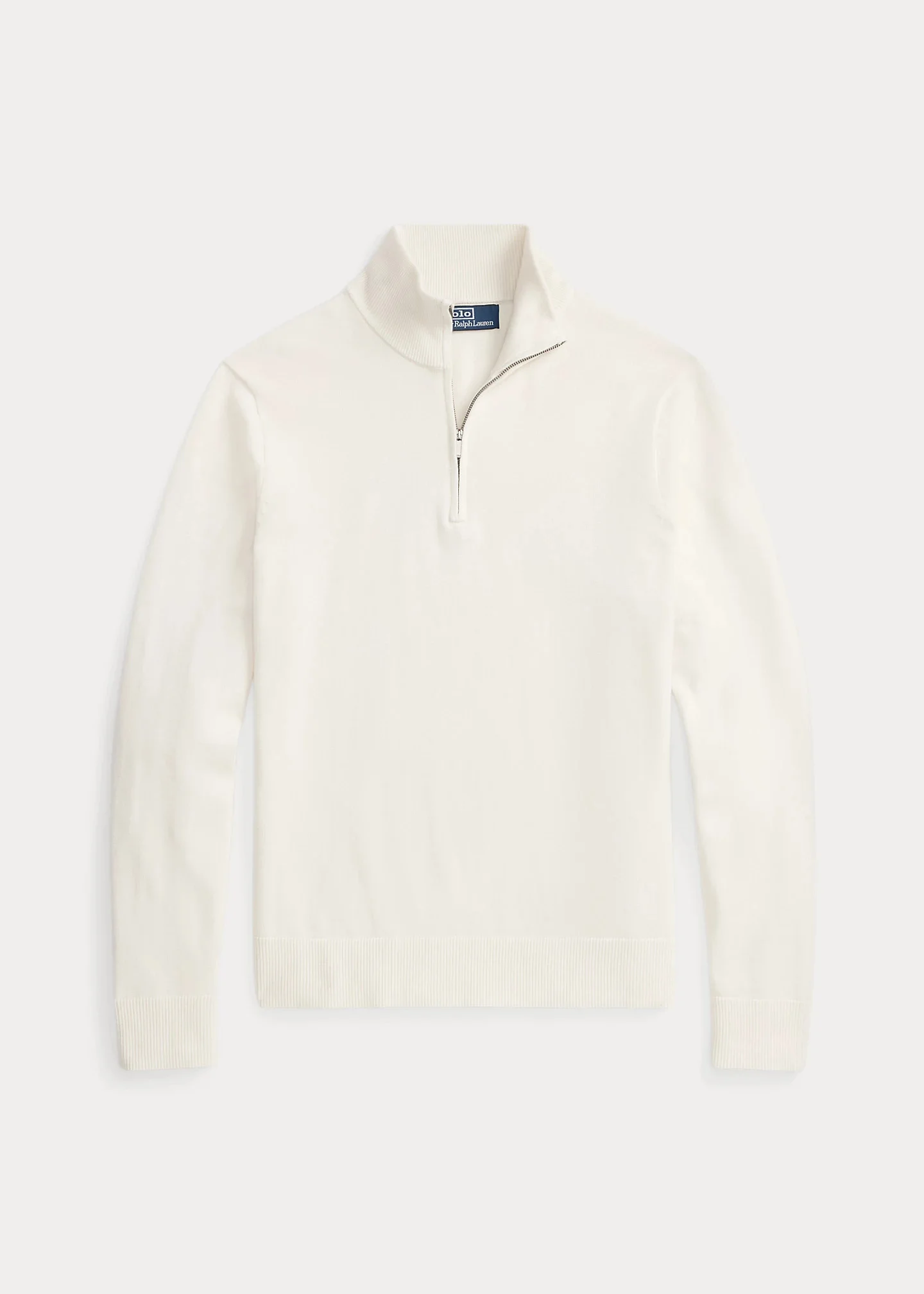 Cotton Quarter-Zip Mockneck Sweater - 1