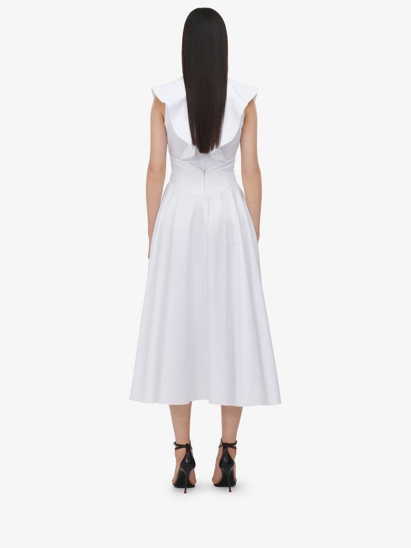 Women's Corset Midi Skirt in Optic White - 4