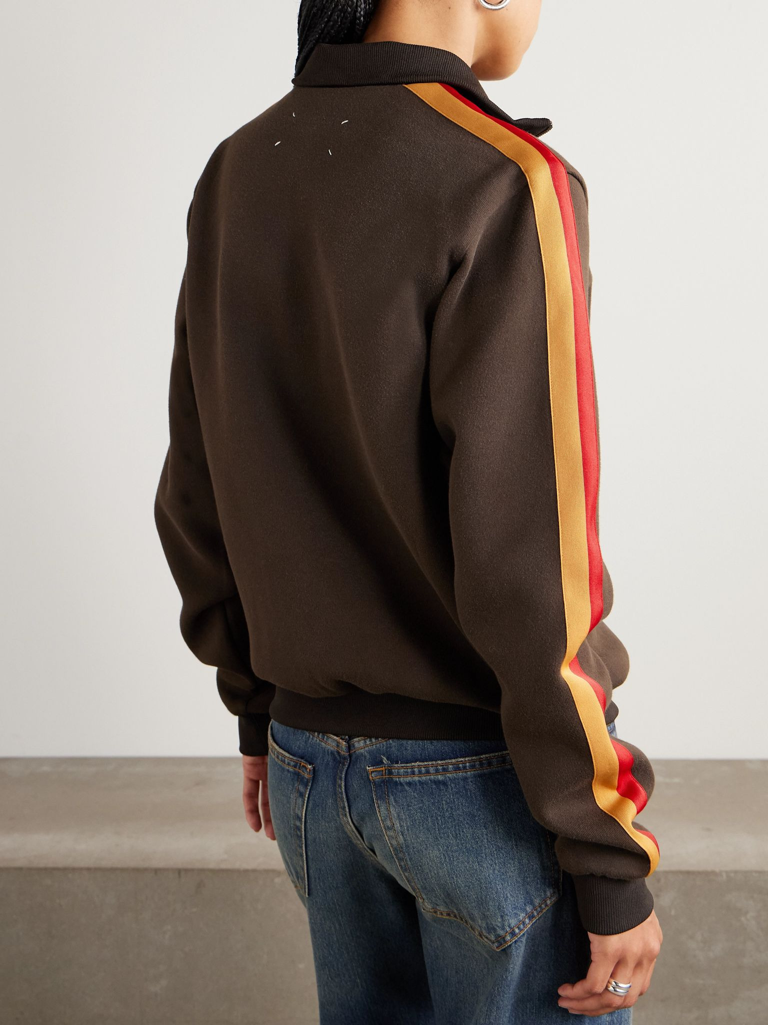 Cotton-blend jersey turtleneck sweatshirt Dark brown - 3