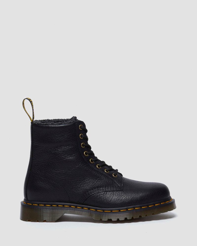1460 Faux Fur Lined Grizzly Leather Lace Up Boots - 1