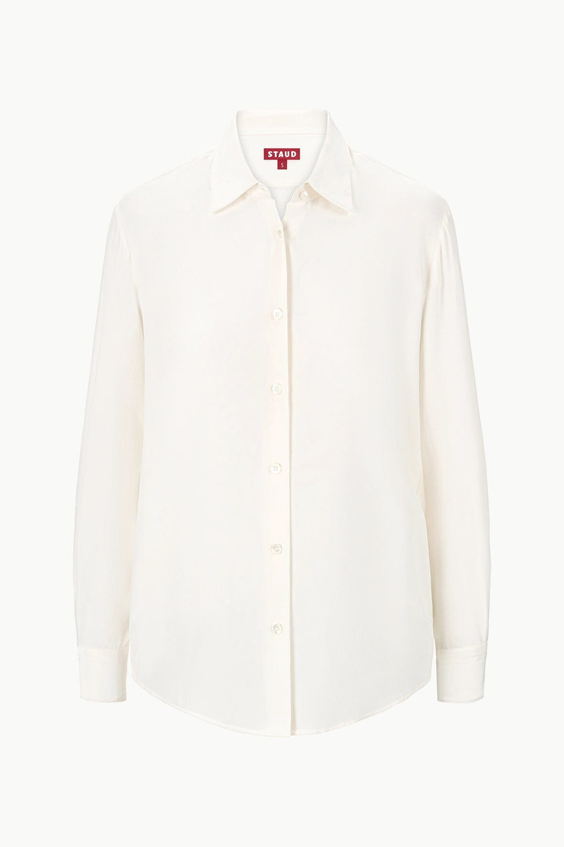 STAUD ROXBURY SILK SHIRT IVORY 1