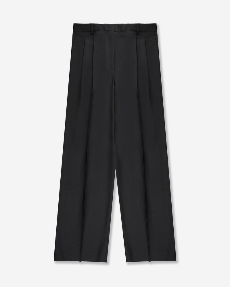 Wide fit wool fabric trousers 1