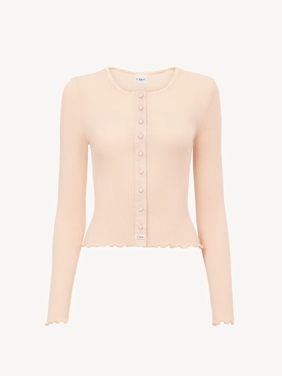 FITTED CARDIGAN IN COTTON - 1