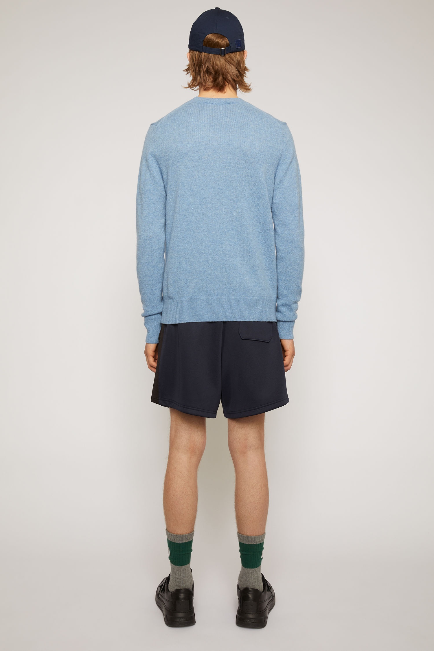 Crewneck wool sweater mineral blue - 3