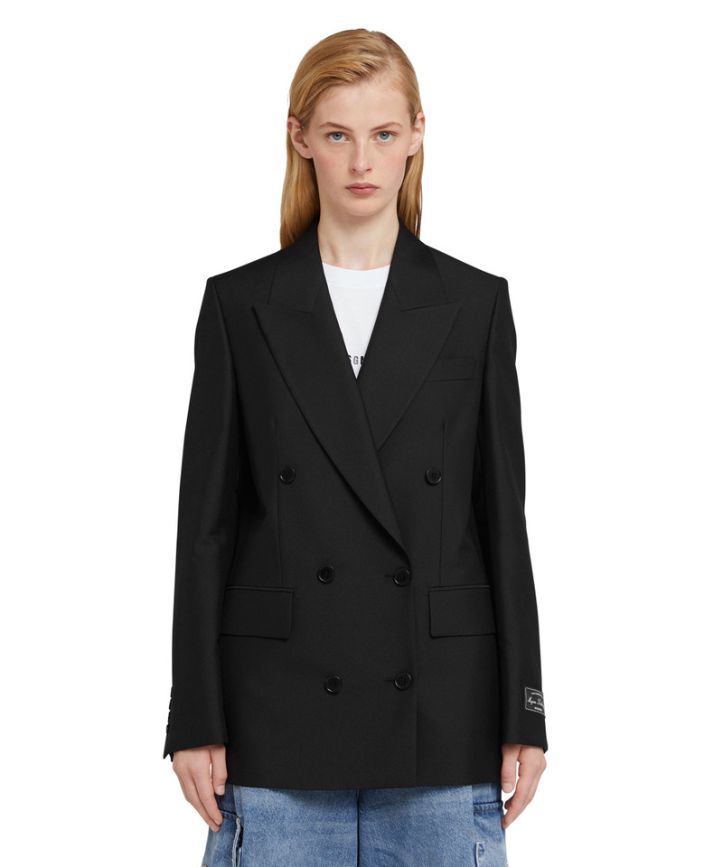MSGM Double-breasted jacket with "Diagonal Techno Wool" motif outlook