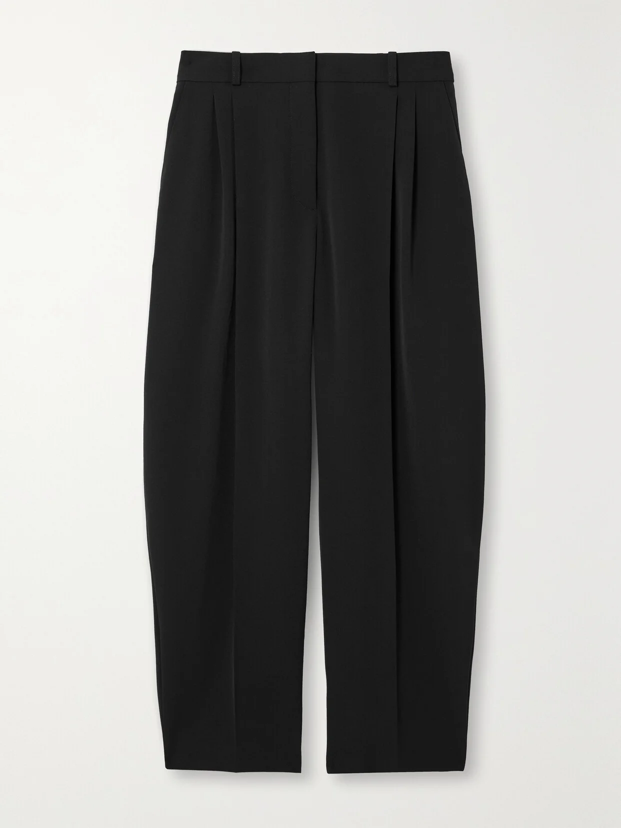Cropped Pleated Wool-blend Tapered Pants - 1