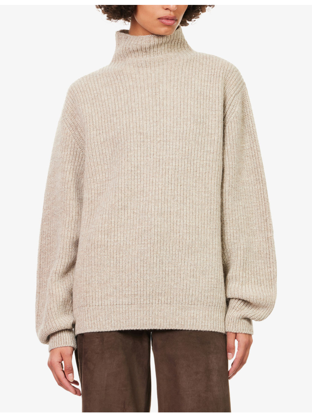High-Neck Ribbed Wool-Blend Jumper - 3