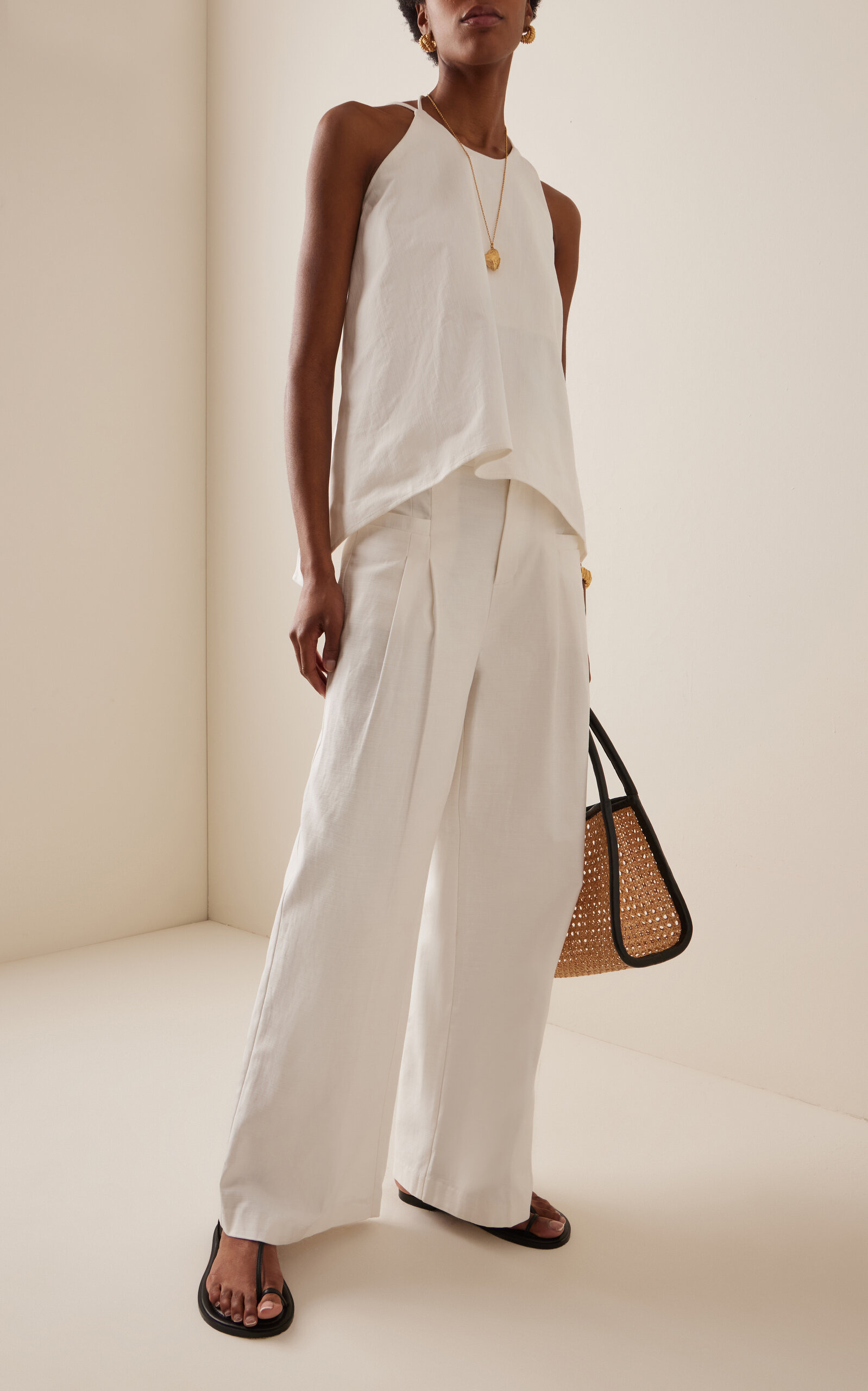 Fusion Draped Cotton Top ivory - 2