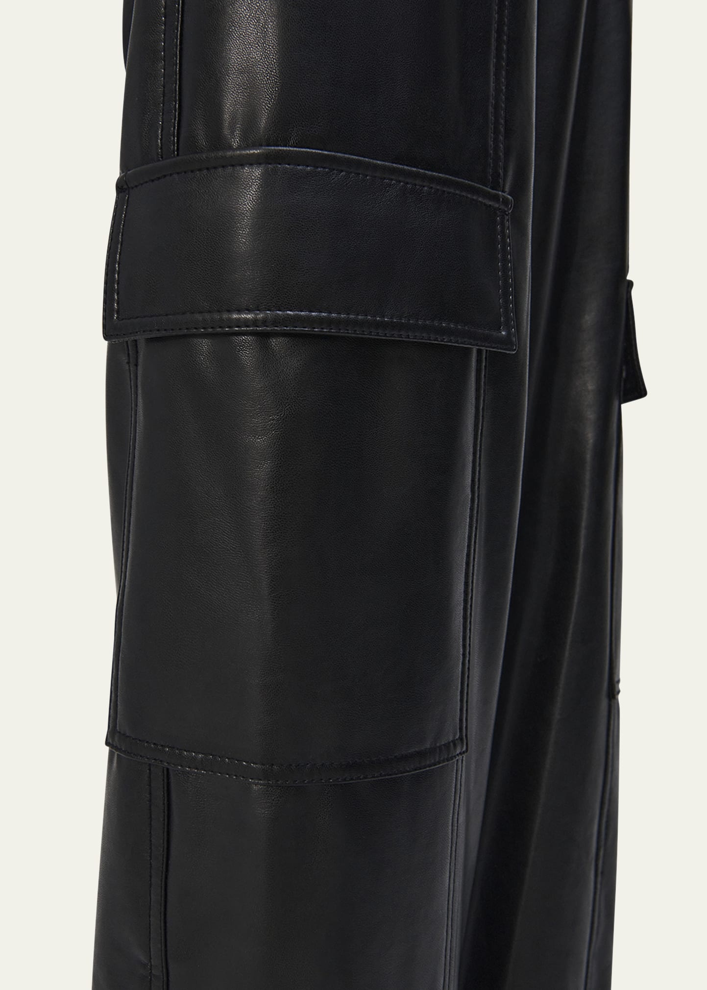 Luxe Vegan Leather Cargo Pants - 5